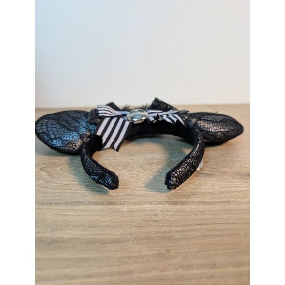 Disney Ears Nightmare Before Christmas Jack Skellington Lace and Feather